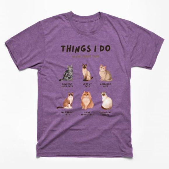 Things I Do Cat Lover Tshirt - Picture 1 of 6